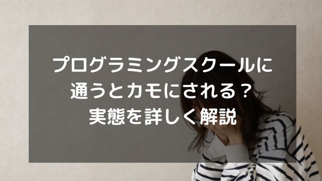 プログラミングスクールに通うとカモにされる？実態を詳しく解説