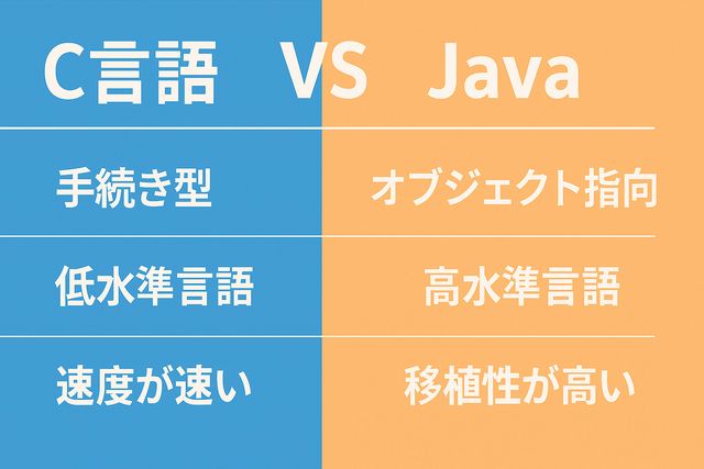 C言語とJavaの違いは？どっちが難しい？将来性・難易度・文法などを比較